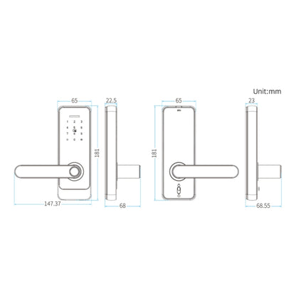 C89 Smart Fingerprint Password Lock Home Indoor Door TUYA System Lock, C89 Black, C89 Silver