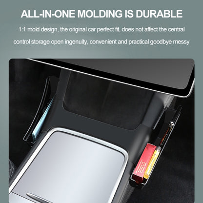 For Tesla Model Y / 3 Center Side Storage Box Side Organizer Saddle Box Interior Modification Accessories, Center Side Storage Box