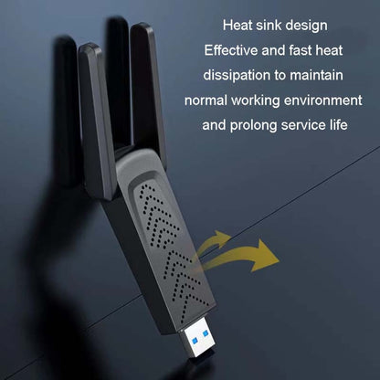 1300Mbps Wireless Network Card Gigabit Dual Band 5G Driverless Computer USB Network Card, 600m, 1300m