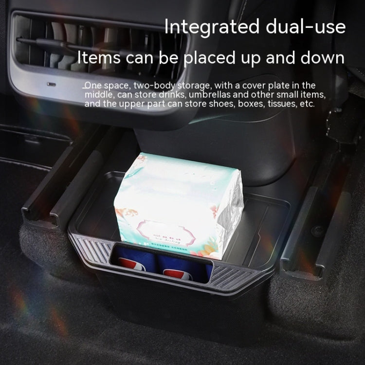 For Tesla Model Y Garbage Can Bin Accessories Rear Center Console Storage Box Organizer, Black