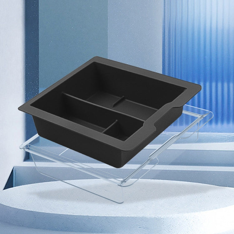 For Tesla Model 3 / Y Silicone Double Layer Storage Small Ice Box, Center Front With Divider (Black), Center Front With Divider (Pink), Center Front No Separation (Black), Center Front No Separation (Pink), Rear Center No Separation (Black)