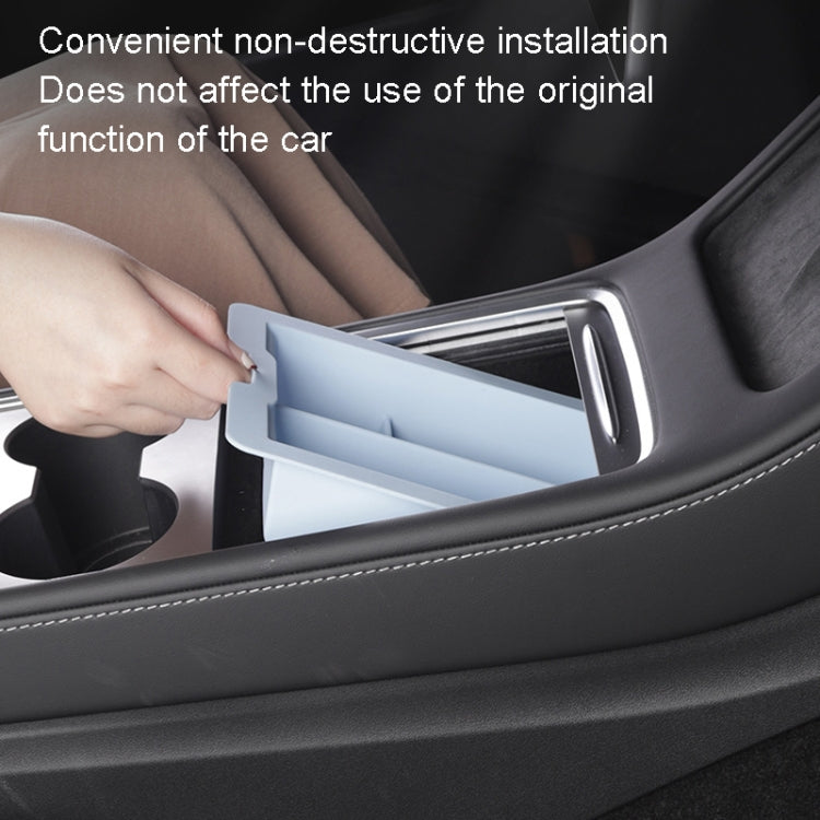 For Tesla Model 3 / Y Silicone Double Layer Storage Small Ice Box, Center Front With Divider (Black), Center Front With Divider (Pink), Center Front No Separation (Black), Center Front No Separation (Pink), Rear Center No Separation (Black)