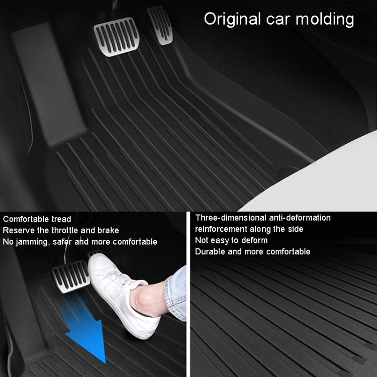 TPE Injection Car Foot Mats Interior Accessories, 3pcs /Set For Tesla Model Y, 3pcs /Set For Tesla Model 3, 6pcs /Set For Tesla Model Y Double Layer, 6pcs /Set For Tesla Model 3 Double Layer