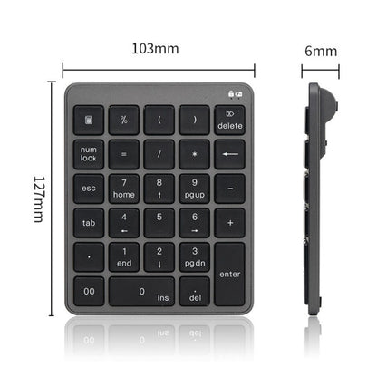 KN-980 28 Keys Portable Wireless Digital Quiet Keypad Computer External Digital Password Keypad