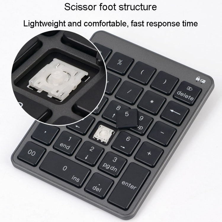 KN-980 28 Keys Portable Wireless Digital Quiet Keypad Computer External Digital Password Keypad