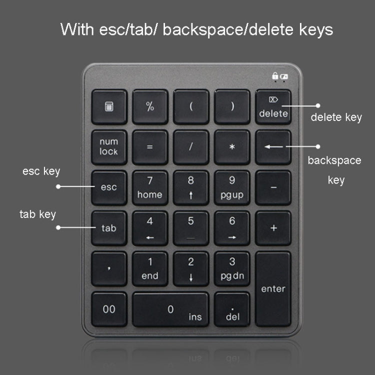 KN-980 28 Keys Portable Wireless Digital Quiet Keypad Computer External Digital Password Keypad