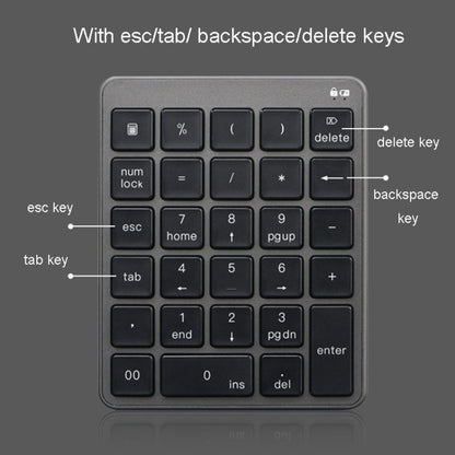 KN-980 28 Keys Portable Wireless Digital Quiet Keypad Computer External Digital Password Keypad