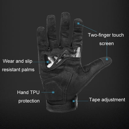 SOMAN Motorcycle Riding Anti-fall Breathable Anti-slip Carbon Fiber Gloves, M, L, XL, XXL