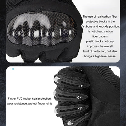 SOMAN Motorcycle Riding Anti-fall Breathable Anti-slip Carbon Fiber Gloves, M, L, XL, XXL