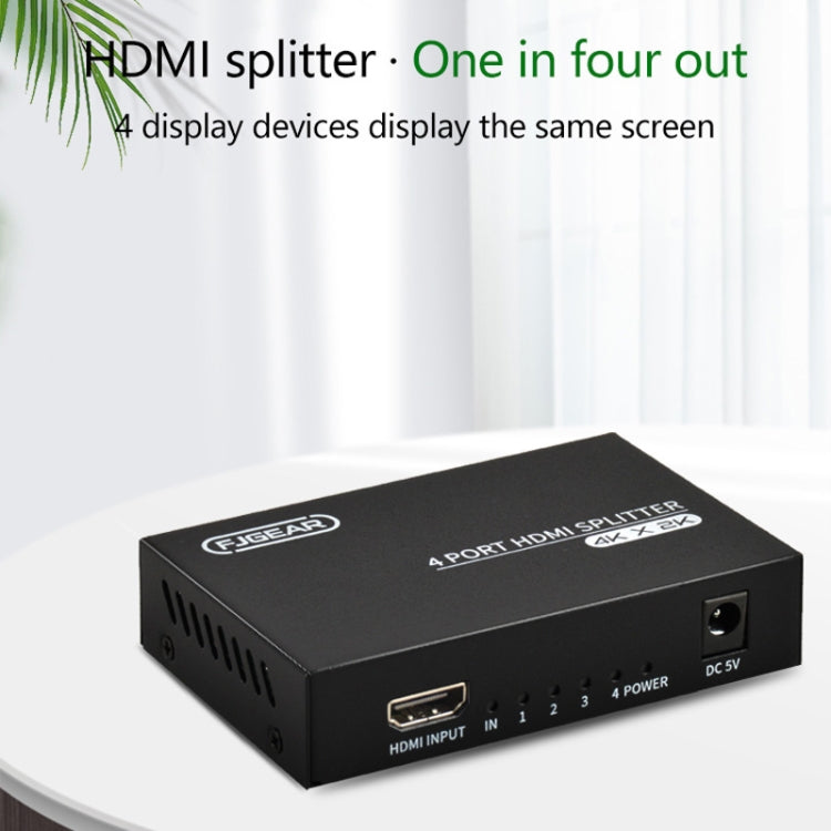 FJGEAR FJ-SM4K104 HD Audio/Video Splitter HDMI 1 In 4 Splitter
