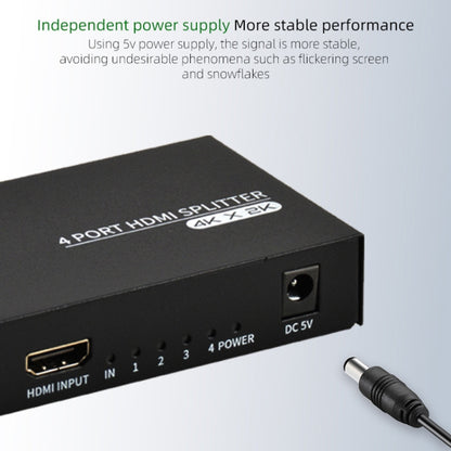 FJGEAR FJ-SM4K104 HD Audio/Video Splitter HDMI 1 In 4 Splitter