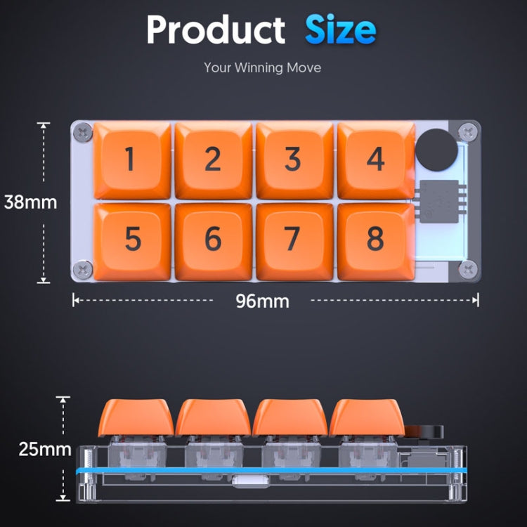 MKESPN Shortcut Macro Defined Wired Samll Keypad Single Handed Gaming Keyboard, MKESPN K806 (White, MKESPN K806 (Transparent)