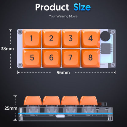 MKESPN Shortcut Macro Defined Wired Samll Keypad Single Handed Gaming Keyboard, MKESPN K806 (White, MKESPN K806 (Transparent)