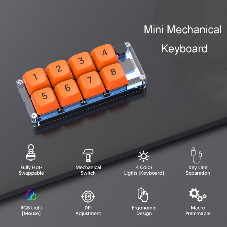 MKESPN Shortcut Macro Defined Wired Samll Keypad Single Handed Gaming Keyboard, MKESPN K806 (White, MKESPN K806 (Transparent)