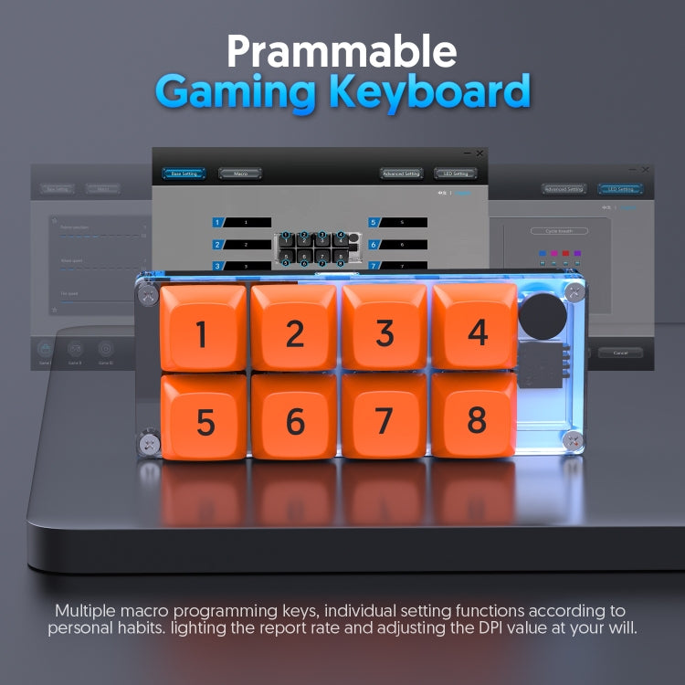 MKESPN Shortcut Macro Defined Wired Samll Keypad Single Handed Gaming Keyboard, MKESPN K806 (White, MKESPN K806 (Transparent)