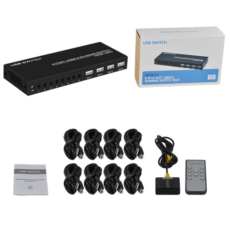FJGEAR FJ-U804 8 In 4 Out USB2.0 Sharing Switch Extender, FJ-U804