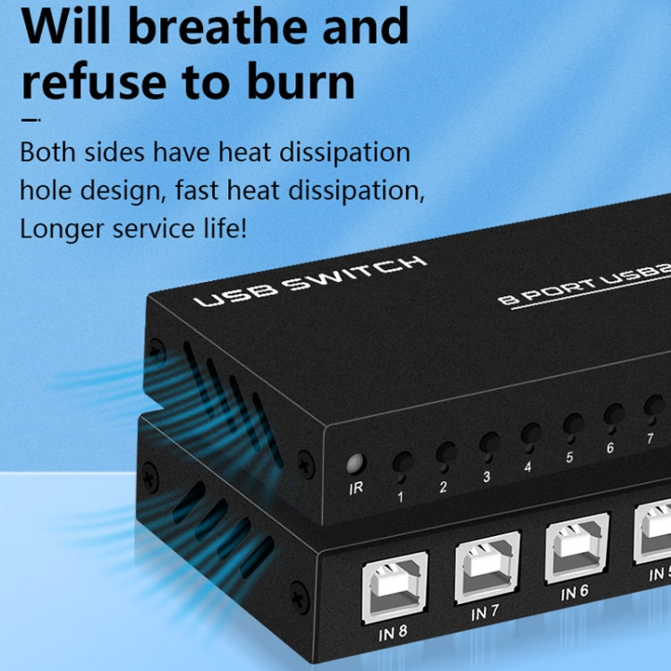 FJGEAR FJ-U804 8 In 4 Out USB2.0 Sharing Switch Extender, FJ-U804