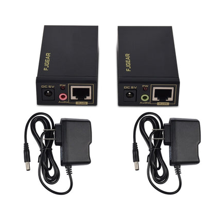 FJGEAR FJ-VEA100 2 In 1 Extender VGA To RJ45 Signal Single Cable Extension With Audio, EU Plug, FJ-VEA100 EU Plug