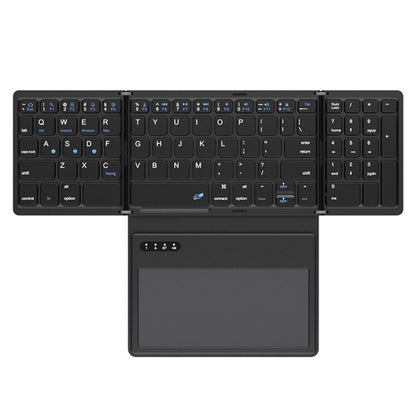Leather Wireless Bluetooth Keyboard With Touch-Pad Multi-System External Portable Universal Keypad, B055 (Black)