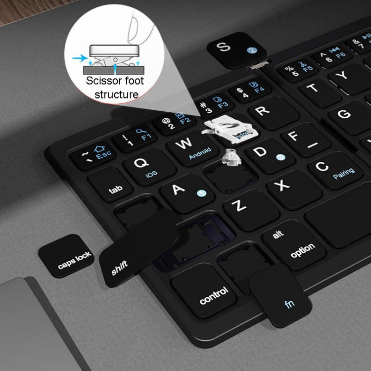 Leather Wireless Bluetooth Keyboard With Touch-Pad Multi-System External Portable Universal Keypad, B055 (Black)