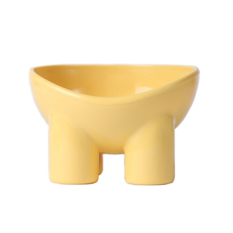 Macaron Elephant Leg Neck Protection Cat Food Bowl Anti-Knock Pet Bowl, Green, Yellow, Pink