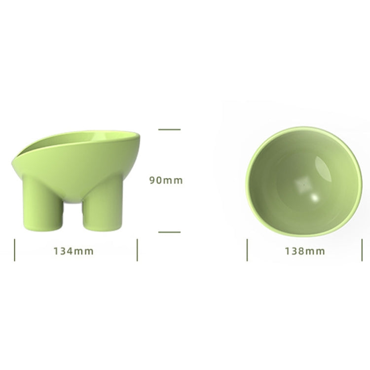 Macaron Elephant Leg Neck Protection Cat Food Bowl Anti-Knock Pet Bowl, Green, Yellow, Pink