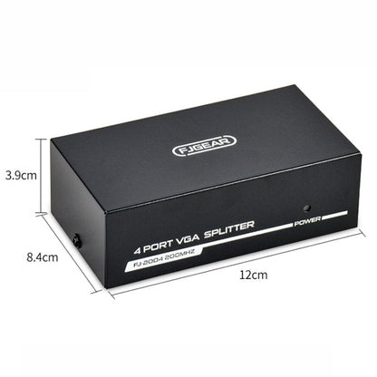 FJGEAR FJ-2004 VGA Splitter 1 In 4 Out Computer Vedio Output Splitter, EU Plug, FJ-2004 EU Plug
