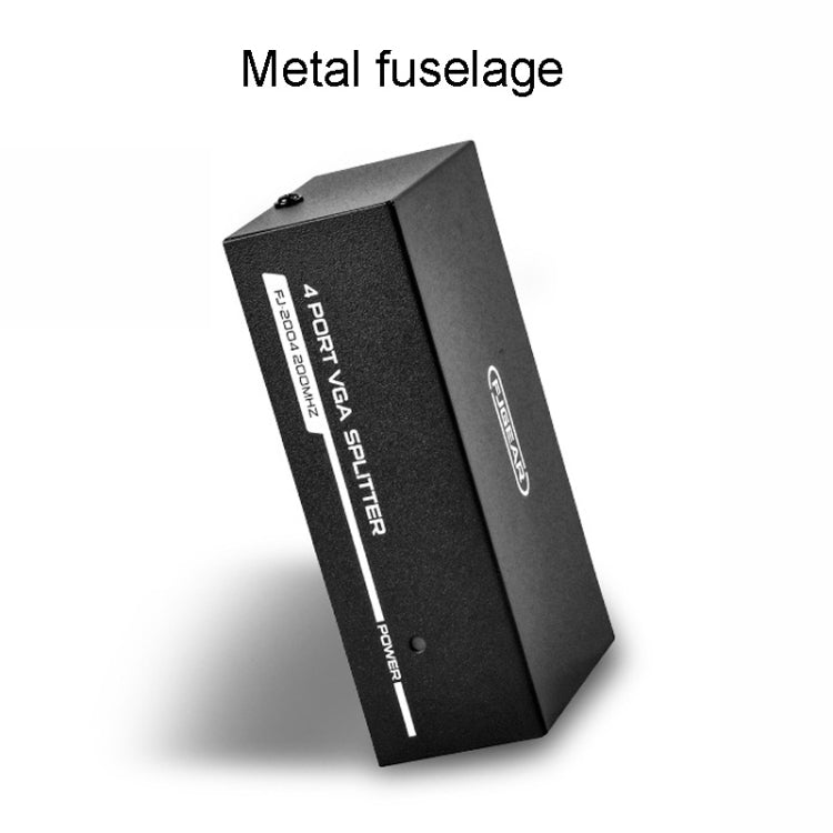 FJGEAR FJ-2004 VGA Splitter 1 In 4 Out Computer Vedio Output Splitter, EU Plug, FJ-2004 EU Plug