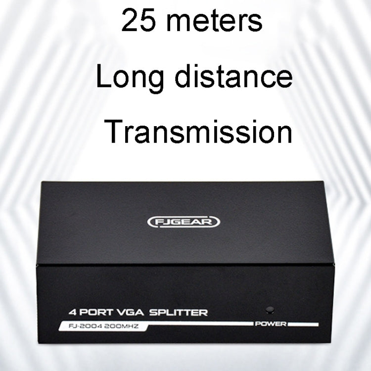 FJGEAR FJ-2004 VGA Splitter 1 In 4 Out Computer Vedio Output Splitter, EU Plug, FJ-2004 EU Plug