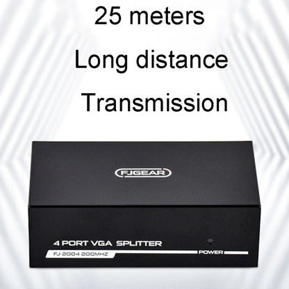 FJGEAR FJ-2004 VGA Splitter 1 In 4 Out Computer Vedio Output Splitter, EU Plug, FJ-2004 EU Plug