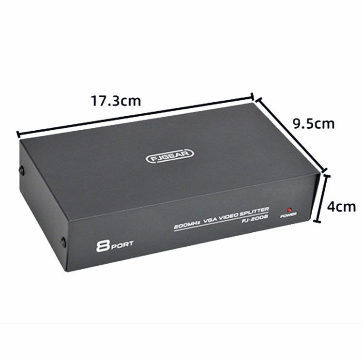 FJGEAR FJ-2008 VGA Splitter 1 In 8 Out Computer Vedio Output Splitter, EU Plug, FJ-2008 EU Plug