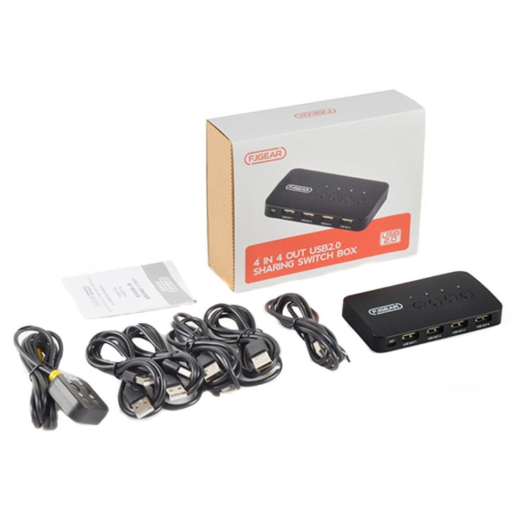 FJGEAR FJ-U404 USB2.0 4 In 4 Out Sharing Switcher With Controller, J-U404