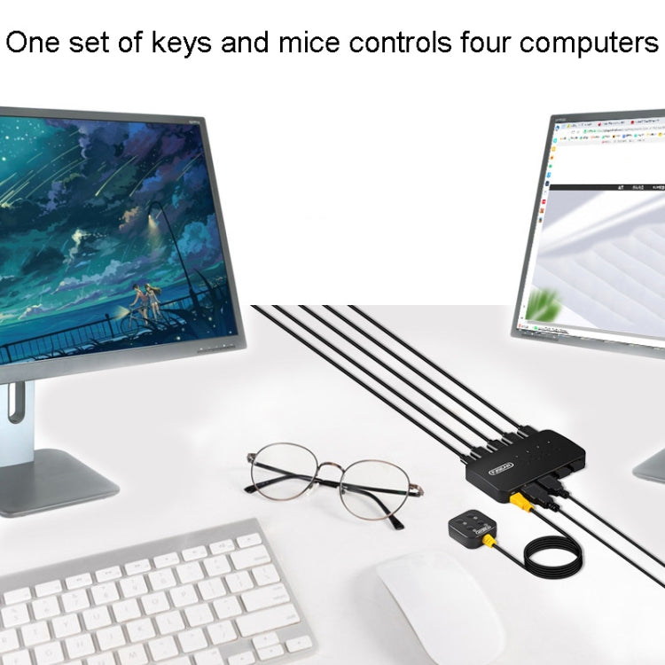FJGEAR FJ-U404 USB2.0 4 In 4 Out Sharing Switcher With Controller, J-U404