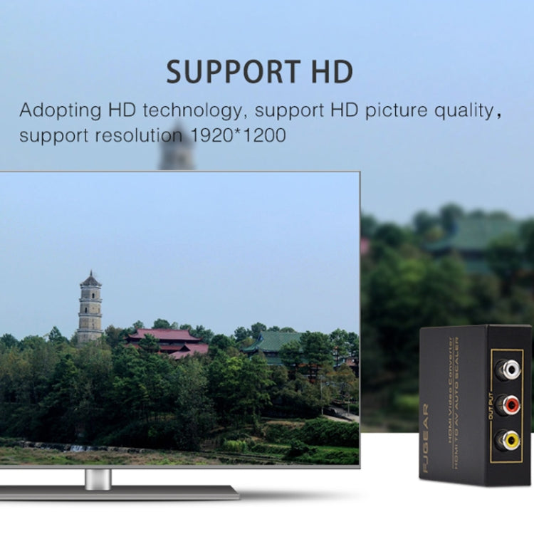FJGEAR FJ-HA1308 HDMI To AV Converter Support NTSC PAL With Auto Screen Scaling, FJ-HA1308