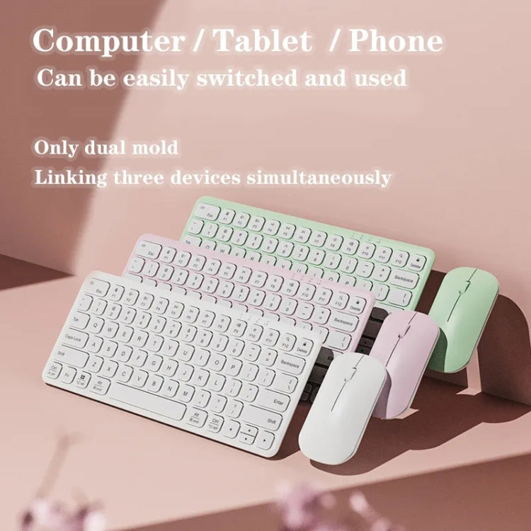 B087 2.4G Portable 78 Keys Dual Mode Wireless Bluetooth Keyboard And Mouse, Keyboard Pink, Keyboard Mouse Set White, Keyboard Mouse Set Green, Keyboard Mouse Set Pink
