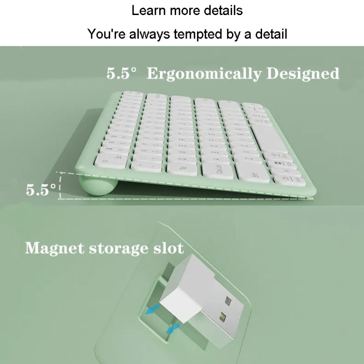 B087 2.4G Portable 78 Keys Dual Mode Wireless Bluetooth Keyboard And Mouse, Keyboard Pink, Keyboard Mouse Set White, Keyboard Mouse Set Green, Keyboard Mouse Set Pink