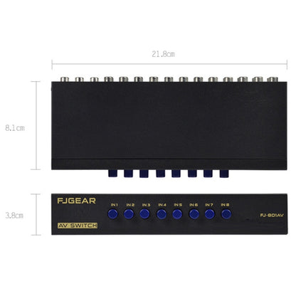 FJGEAR FJ-801AV Audio Video Switcher 8 In 1 Out CVBS Switcher, FJ-801AV