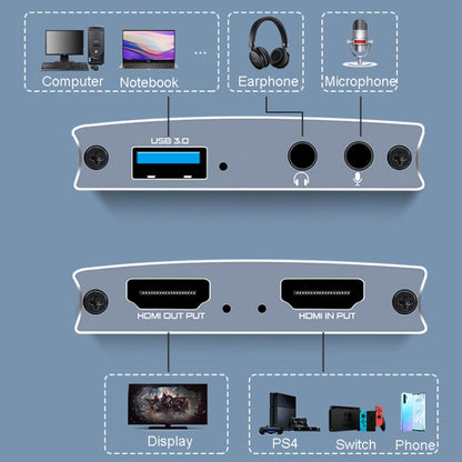 FJGEAR FJ-HU30A USB3.0 Capture Card 4K Game Live Recording Box, FJ-HU30A