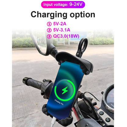 Motorcycle Sunshade Rainproof Mobile Phone Holder, Mirror Holder  No Charge, Handlebar Holder No Charge, Charging Handlebar Holder 5V-2A, Charging Handlebar Holder 5V-3.1A, Charging Handlebar Holder 18W (QC3.0), Charging Mirror Holder 5V-2A