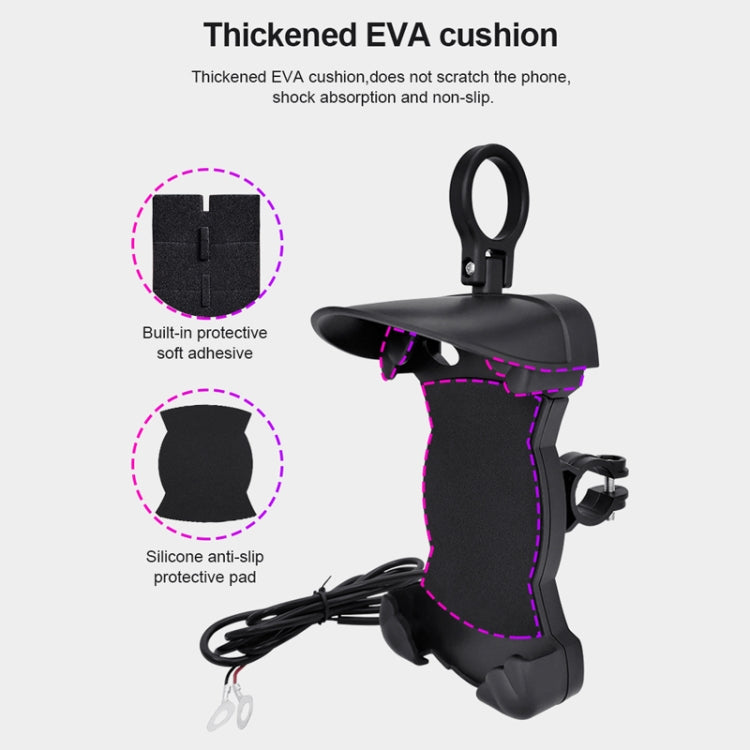 Motorcycle Sunshade Rainproof Mobile Phone Holder, Mirror Holder  No Charge, Handlebar Holder No Charge, Charging Handlebar Holder 5V-2A, Charging Handlebar Holder 5V-3.1A, Charging Handlebar Holder 18W (QC3.0), Charging Mirror Holder 5V-2A