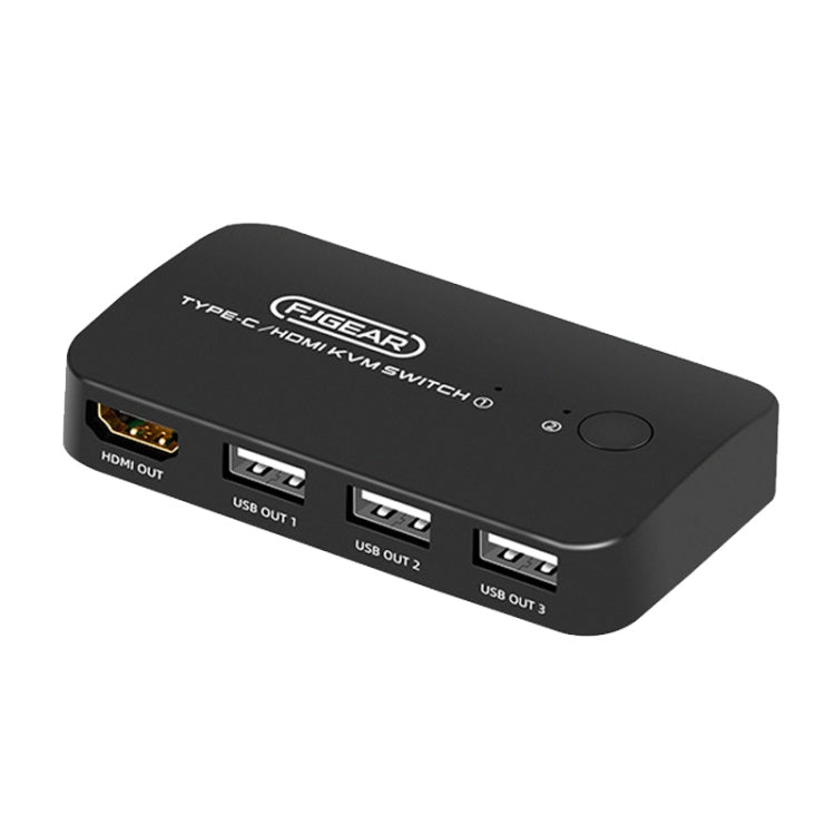 FJGEAR FJ-TYH201 Type-C / HDMI KVM Switch With Desktop Controller, FJ-TYH201
