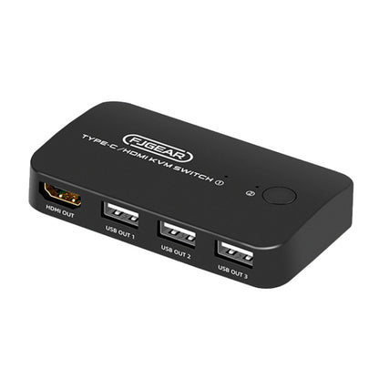 FJGEAR FJ-TYH201 Type-C / HDMI KVM Switch With Desktop Controller, FJ-TYH201