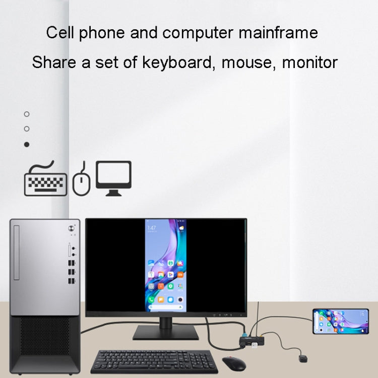 FJGEAR FJ-TYH201 Type-C / HDMI KVM Switch With Desktop Controller, FJ-TYH201