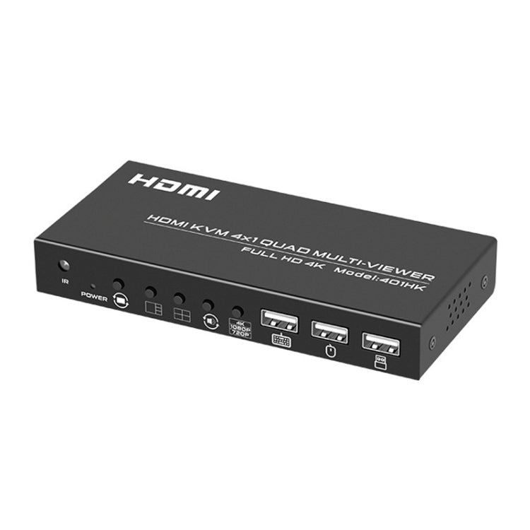 FJGEAR FJ-401HK 4 Ports HDMI KVM Video Splitter With IR Remote Controller, FJ-401HK