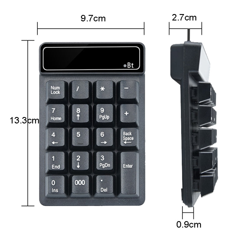 K6 19 Key Mini Wireless Bluetooth Digital Keyboard Suspended Mechanical Universal Keypad 4.0, K6 (Black)