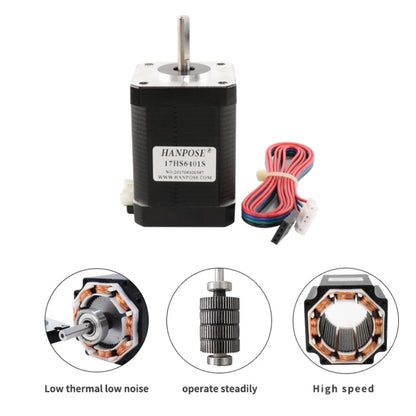 HANPOSE  17HS6401S 12V 1.7A 60mm 70N.cm  4-lead Stepper Motor, 17HS6401S