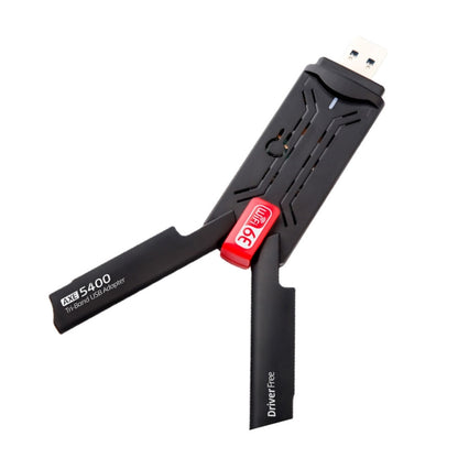 AX5400M 2.4G/5G/6G WIFI 6E Standard USB 3.0 Network Card WIFI Transmitter Receiver, Black, Red