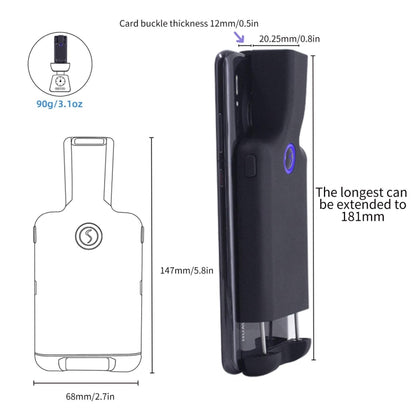 HC101D  2D Bluetooth Barcode Scanner Wireless Back Clip Phone Barcode Reader, 2D Side