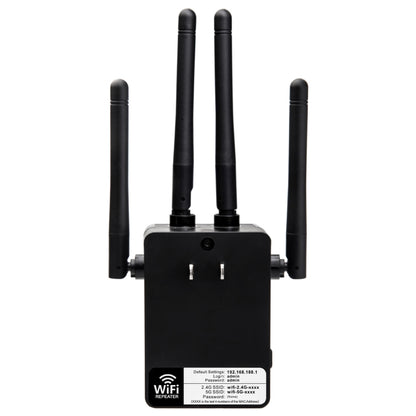5G/2.4G 1200Mbps WiFi Range Extender WiFi Repeater With 2 Ethernet Ports, US Plug Black, EU Plug White, EU Plug Black, US Plug White