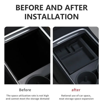 For Tesla Model 3 / Y Center Armrest Storage Box Car Modification Accessories Central Storage Box
